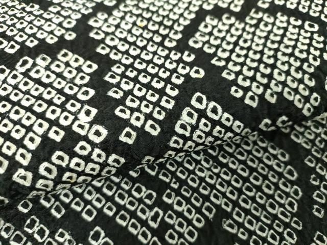 平和屋着物○上質な小紋 総絞り 草花文 黒地 正絹 逸品 DAAV6400ps