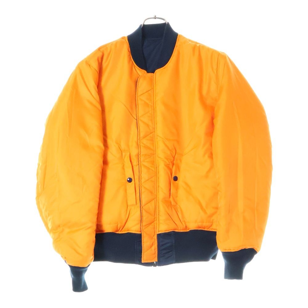 ビンテージ90年アルファMA-1リバーシブルナイロンフライトJKT紺色オレンジM 90s アメリカ製 ALPHA INDUSTRIES アルファインダストリーズ MA