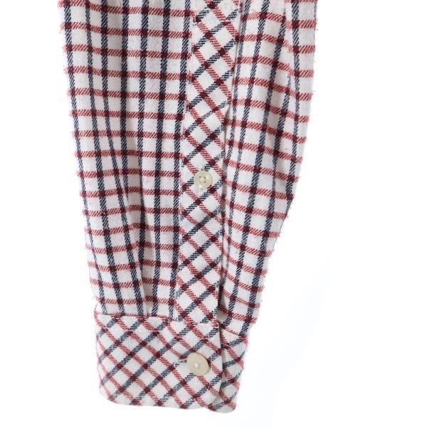 フレッドペリー 格子柄 長袖 シャツ S 赤×白×黒 FRED PERRY ロゴ刺繍 メンズ 【R221010】 【中古】