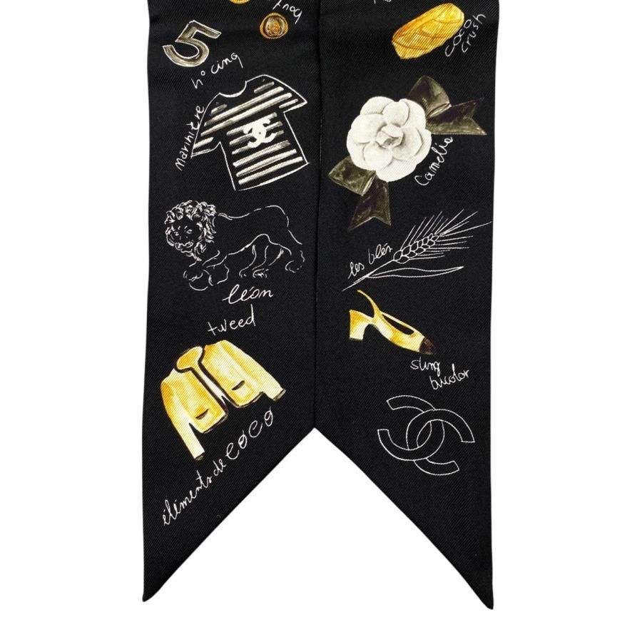 ☆E4631 シャネル シルクスカーフ ヘアバンド AA9039 ココマーク