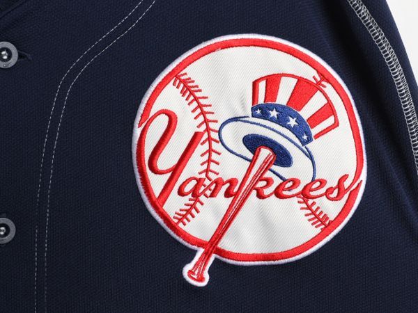 NIKE - ヤンキース ベースボール シャツ メンズ S / MLB オフィシャル ナイキ スウッシュ 大リーグ ユニフォーム ゲームシャツ 半袖シャツ 重ね着 ヤンキース ベースボール シャツ メンズ M / MLB オフィシャル