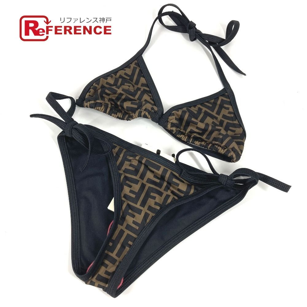 FENDI フェンディ 水着 ズッカ ロゴ ビキニ FXB974 ナイロン ブラウン