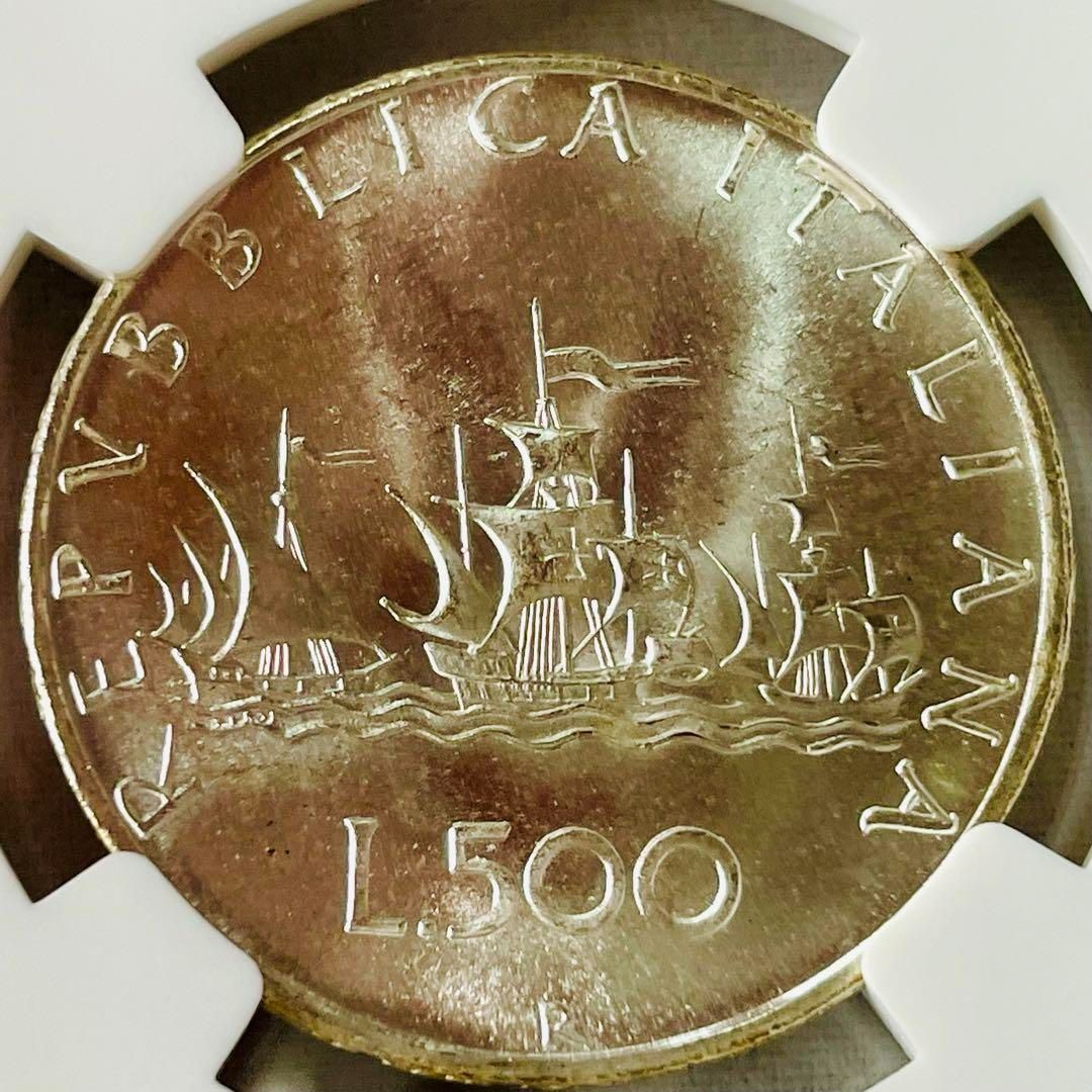 ルネッサンス様式の貴婦人 銀貨 イタリア 1967 500リラ MS65 C