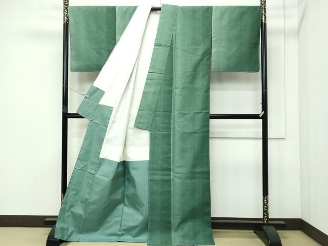 平和屋着物 上 本場結城紬 重要無形文化財 縞 ♥ CZAA3704s5