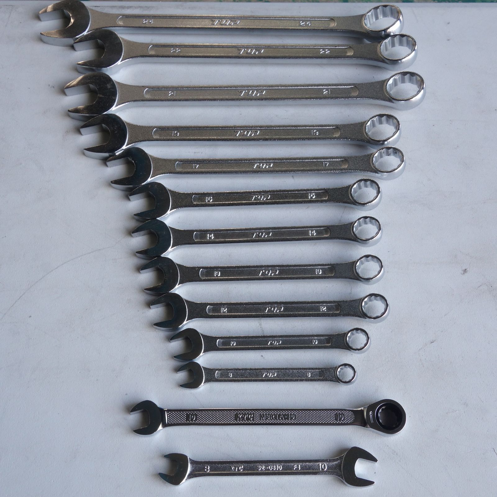 13本 KTC TOP スパナ セット S2-0810 MSR1A-10 8 10 12 13 14 15 17 19 21 22 24 片目片口 両口 コンビネーションスパナ