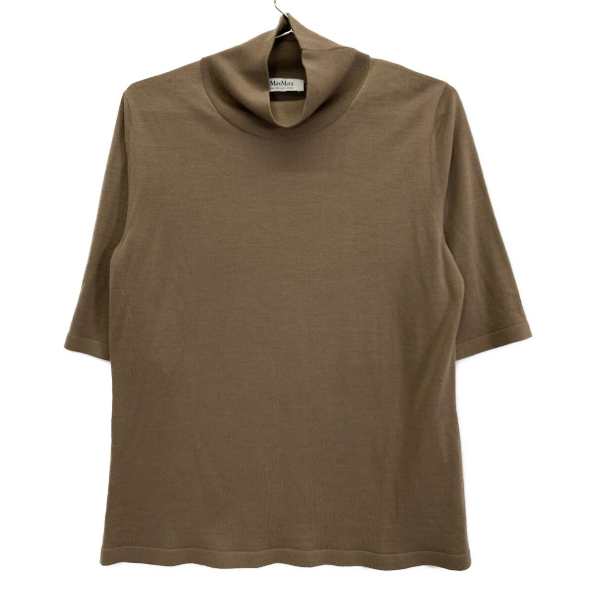 S MaxMara エスマックスマーラ ヴァージンウール タートルネック ハーフスリーブニットソー L