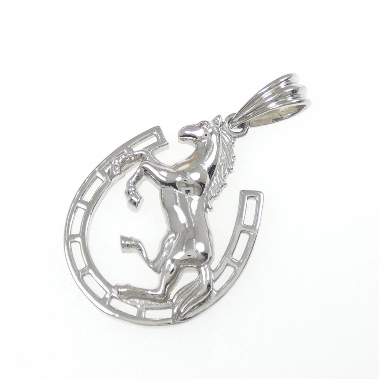 PT950 ホース ダイヤモンド ペンダント 0.005CT