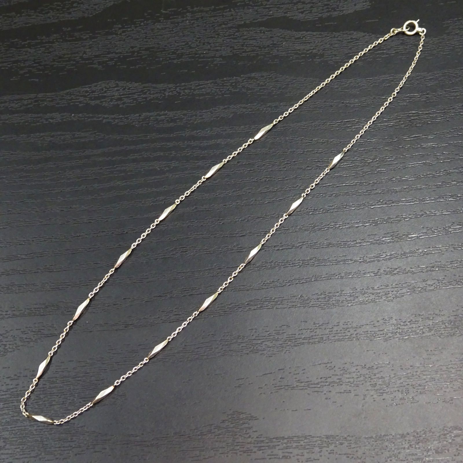 プラチナ PM 切子 キリコ デザイン チェーン ネックレス 40.0cm 総重量 