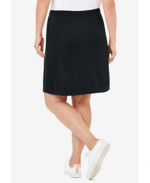 ウーマン ウィズイン レディース スカート ボトムス Plus Size Within Sport Knit Skort Black