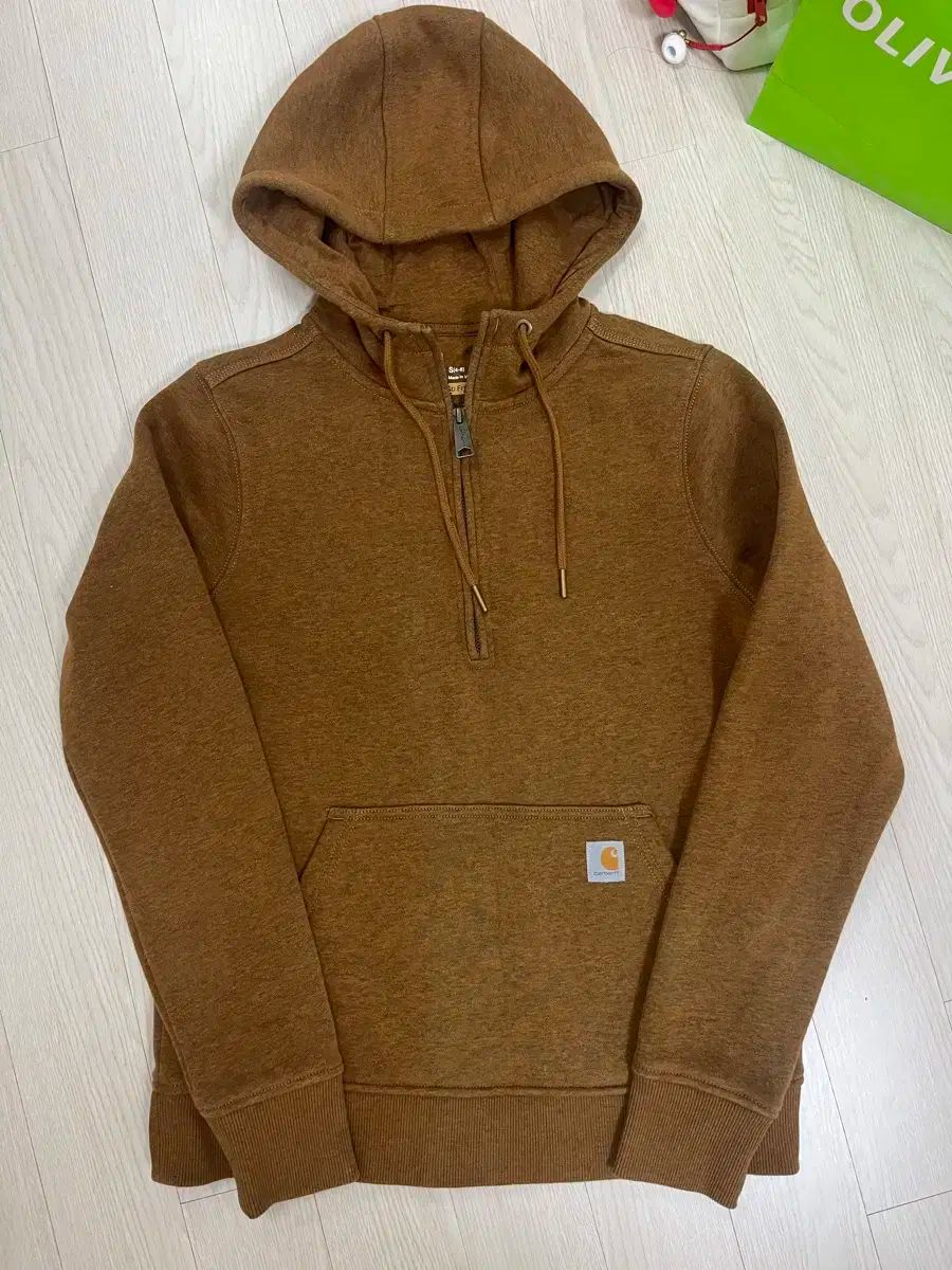 Carhartt カーハート ハーフジップ フーディー ブラウン S