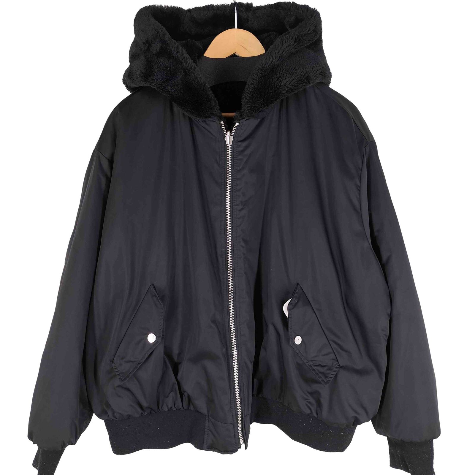 ZARA リバーシブルフェイクファーボンバージャケット ZARA フェイク