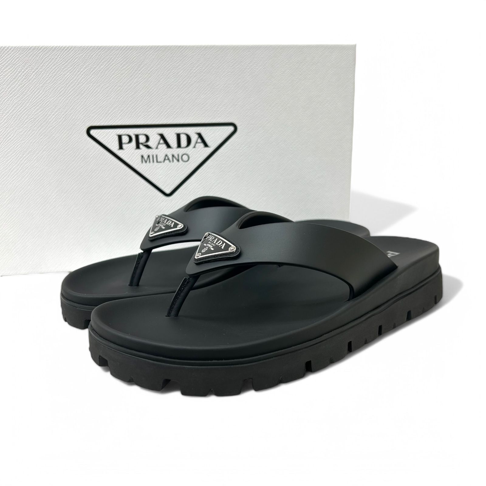 PRADA トングサンダル 1Y420N 3LKK トライアングルロゴ