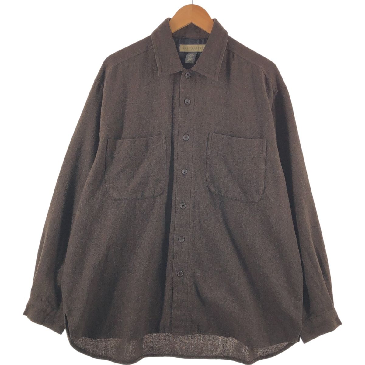 古着 NATURAL LIFE 無地 ウールシャツ メンズXL相当/eaa492288