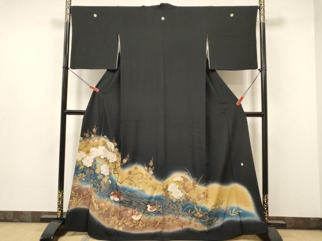 平和屋着物▽訪問着 単衣 雪輪扇面文 暈し染め 金銀彩