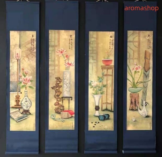 迫力満点の書道作品『観清』工芸作品　大幅　印刷品　掛軸　中国美術品インテリア店飾 迫力満点の書道作品『観清』工芸作品 大幅 印刷品 掛軸 中国美術
