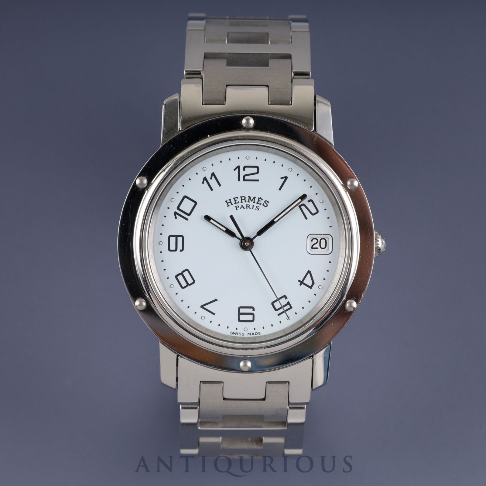 HERMES クリッパー　時計　白文字盤 シルバー　CL6.710 研磨済み エルメスクリッパー メンズ 腕時計 CL6.710 HERMES 中古 – 銀蔵