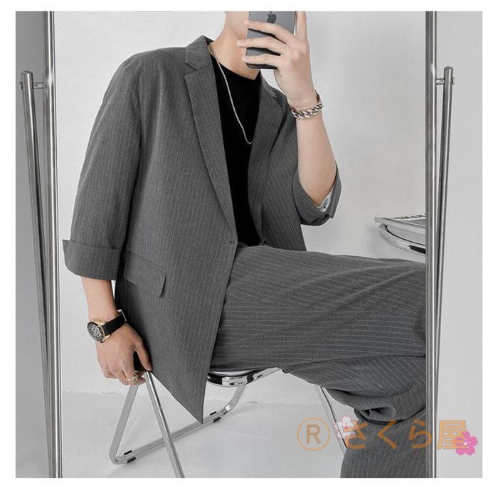 セットアップ メンズ スーツ テーラードジャケット テーパードパンツ 上下点セット 長袖 カジュアルスーツ 紳士服 フォーマル ビジネス 成人式 入学式 卒業式HZQ696