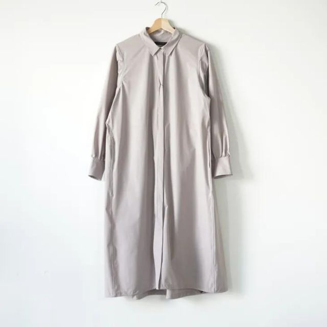 lelill レリル オールウェザーギャザーOP グレージュ size 38 ワンピース 比翼 ヒヨク仕立て