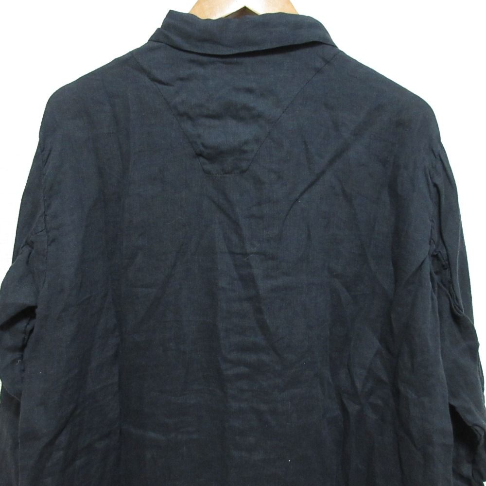 HARROW TOWN STORES◆長袖シャツ/44/コットン/GRY/COTTON LINEN OVERDYE 未使用 HARROW TOWN STORES ハロータウンストアーズ LINEN