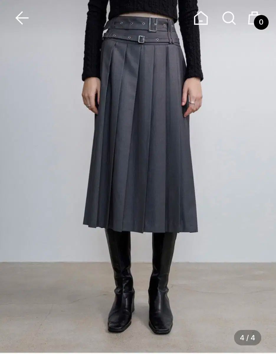 REMANTIST リマンティスト double belted pleats long skirt g