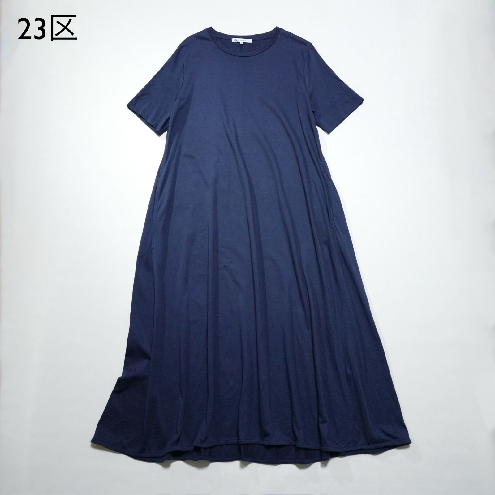 cD113 23区 サイズ40 ペルーコットン フ ワンピース ロングワンピース ポケット有 定価18 700円