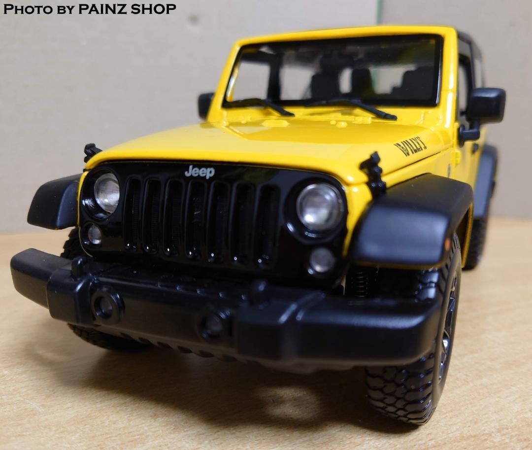 【サイズ交換ＯＫ】 1/18 メルカリ - WRANGLER JEEP イエロー ウィリス ジープラングラー ミニカー