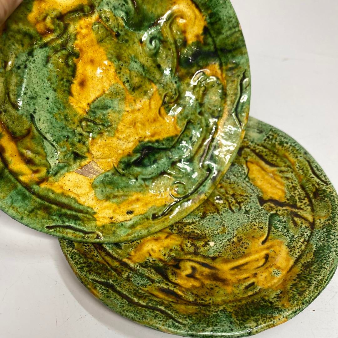 大樋長楽　三彩銘々皿5枚　直径14.5cm 東H5-1105① 大樋長楽 三彩銘々皿5枚 直径14.5cm 東H5-1105① - メルカリ