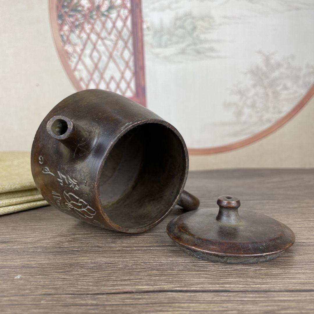 銅製 茶壺 茶器 茶道具 茶寵 美術品 香道具 装飾品 工芸品