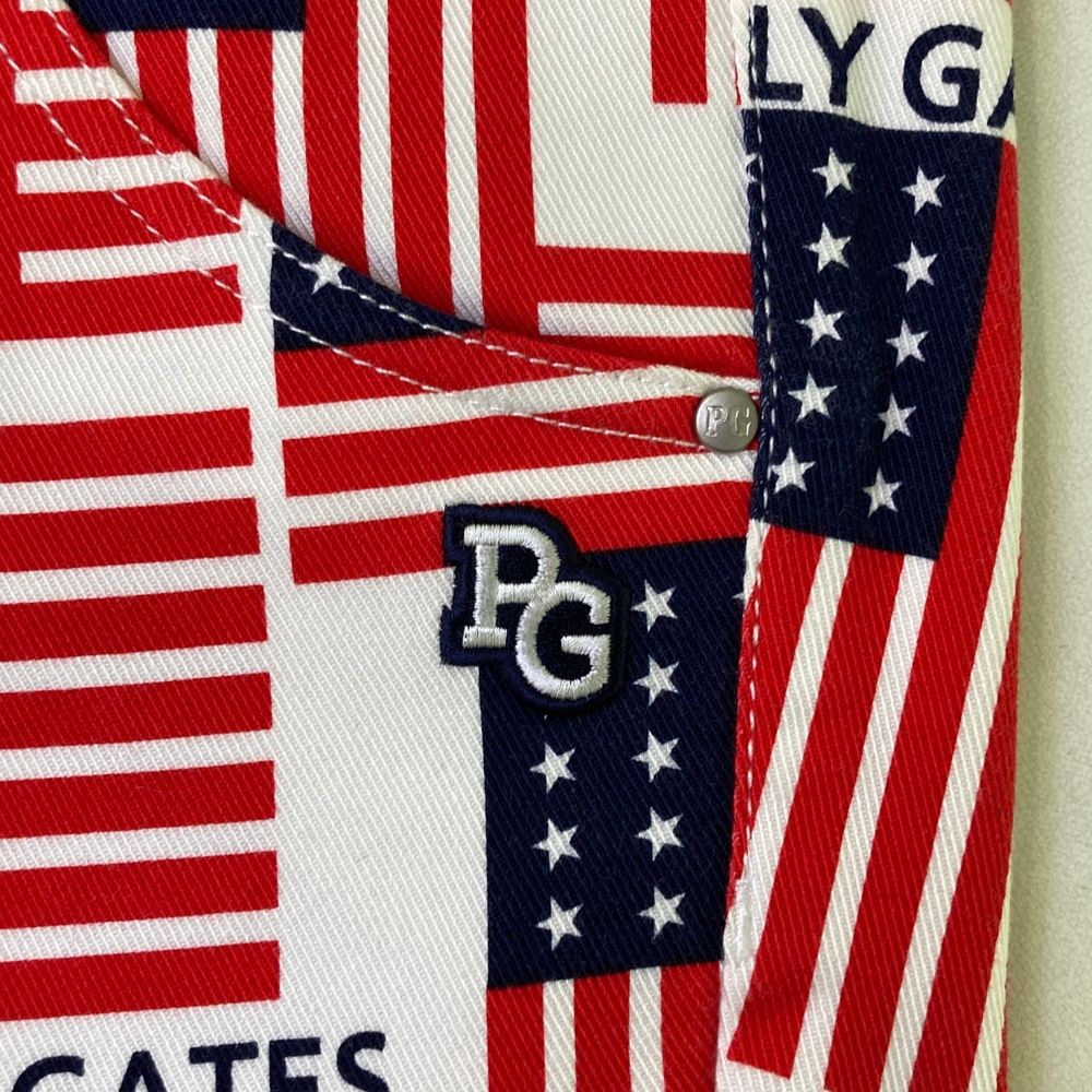 【品質最高】 サイズ 0 PEARLY GATES パーリーゲイツ 055-0231024 ストレッチパンツ 星条旗柄 レッド系 240101543697 ゴルフウェア レディース ストスト