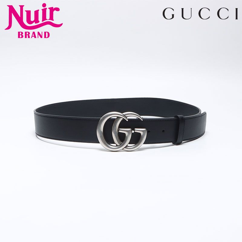 GUCCI　グッチ　マーモント　シルバー　ベルト　95.38　OJ059 グッチ ベルト GUCCI GGマーモント ダブルG Gバックル メンズベルト