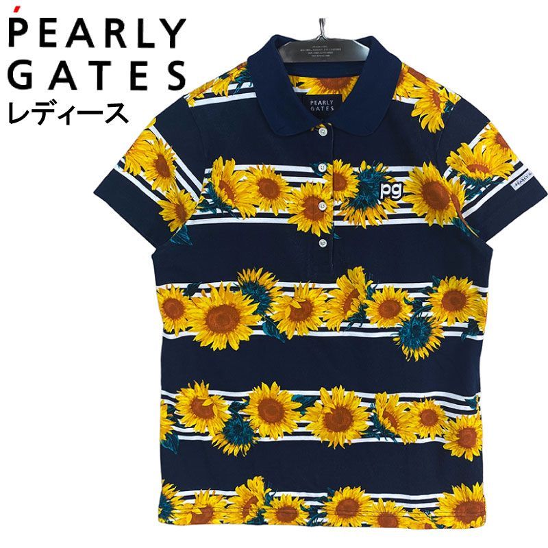 PEARLY GATES パーリーゲイツ 半袖ポロシャツ レディース ネイビー 0
