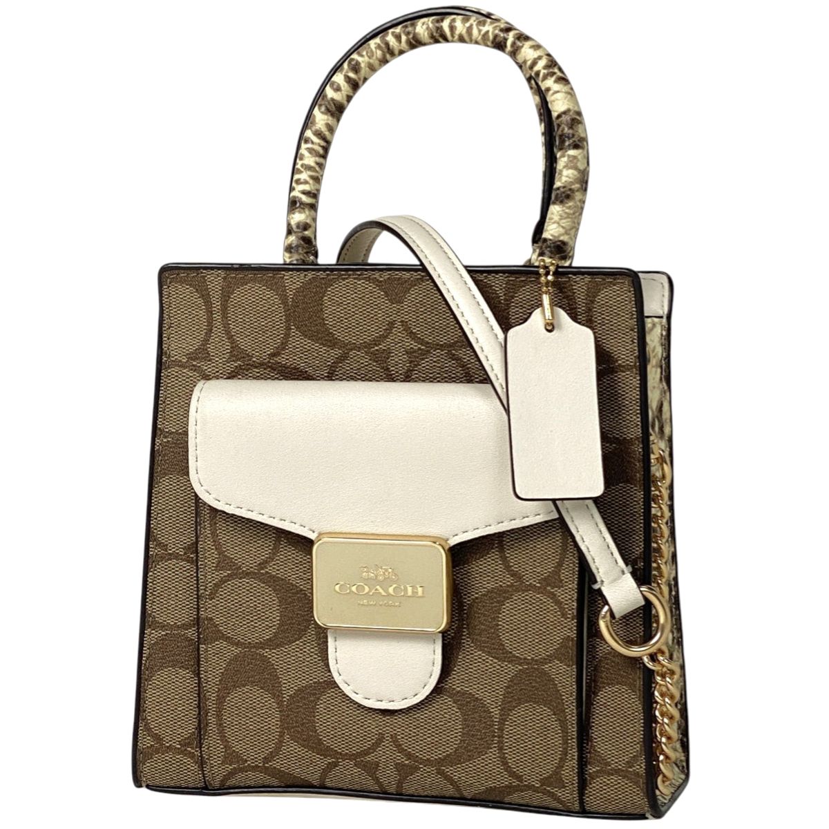 【良品】COACH シグネチャー ハンドバッグ 2way キャンバス レザー コーチ COACH シグネチャー ハンドバッグ 2WAY ショルダーバッグ