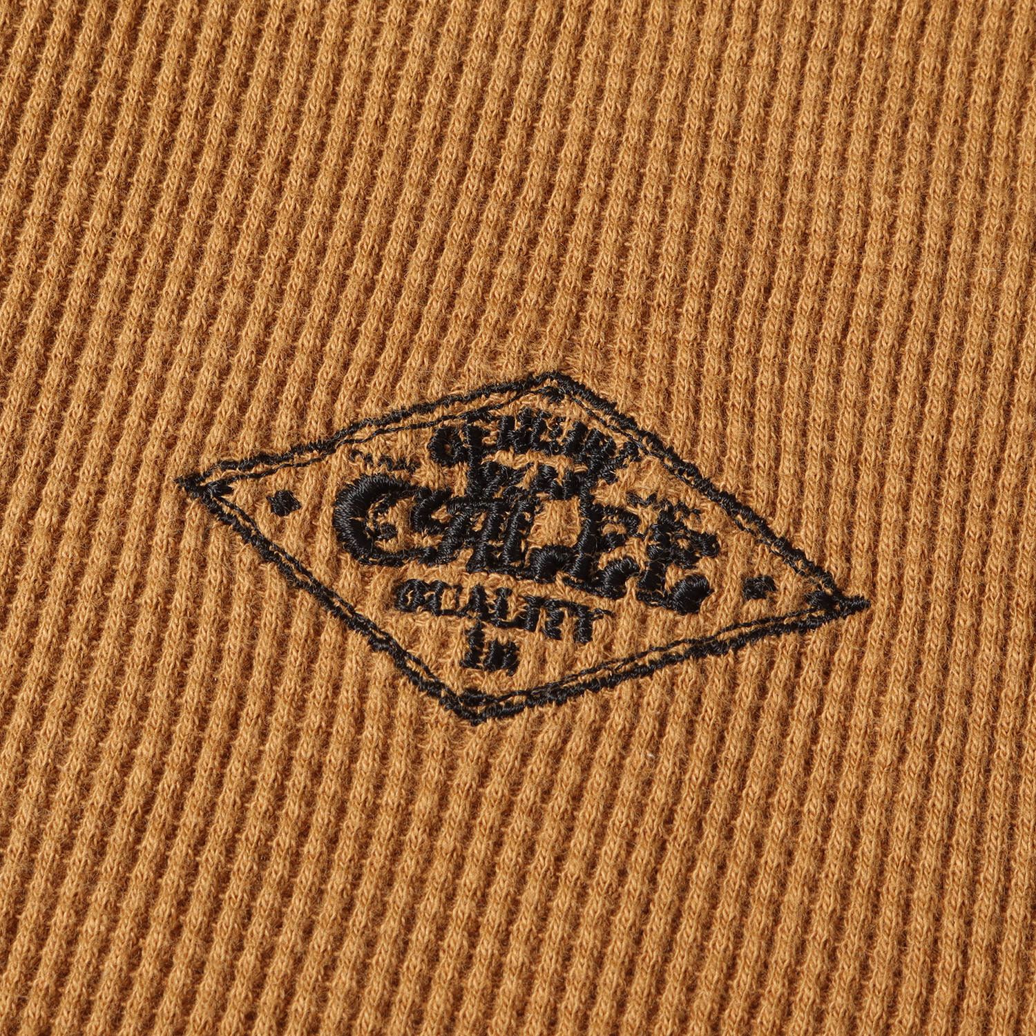 CALEE キャリー Tシャツ サイズ:L ロゴ刺繍 ヘンリーネック サーマル 
