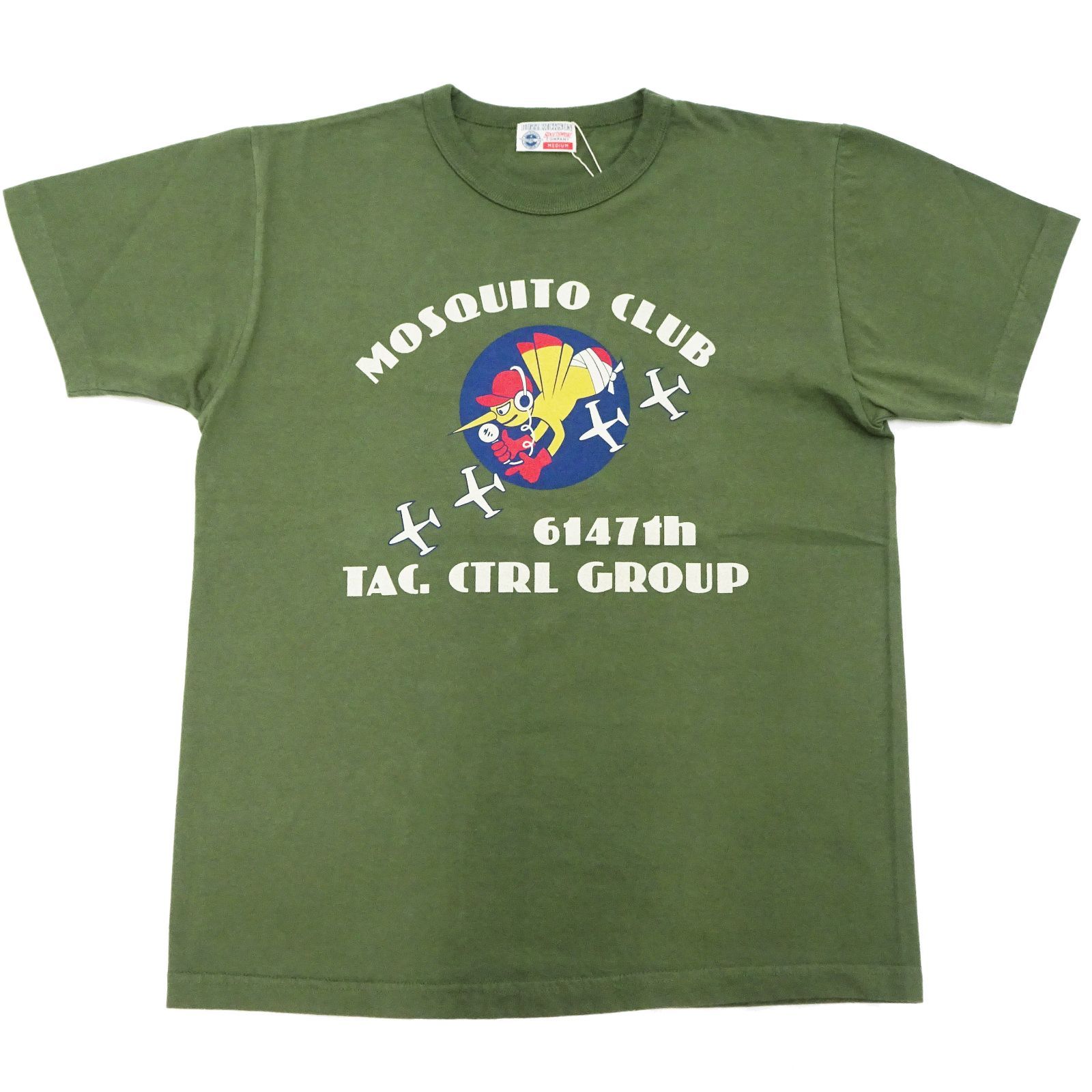 BR79345 バズリクソンズ ミリタリー Tシャツ BUZZ RICKSON'S MOSQUITO CLUB 半袖Tシャツ モスキート 部隊 東洋エンタープライズ オリーブ 新品 アメカジショップ