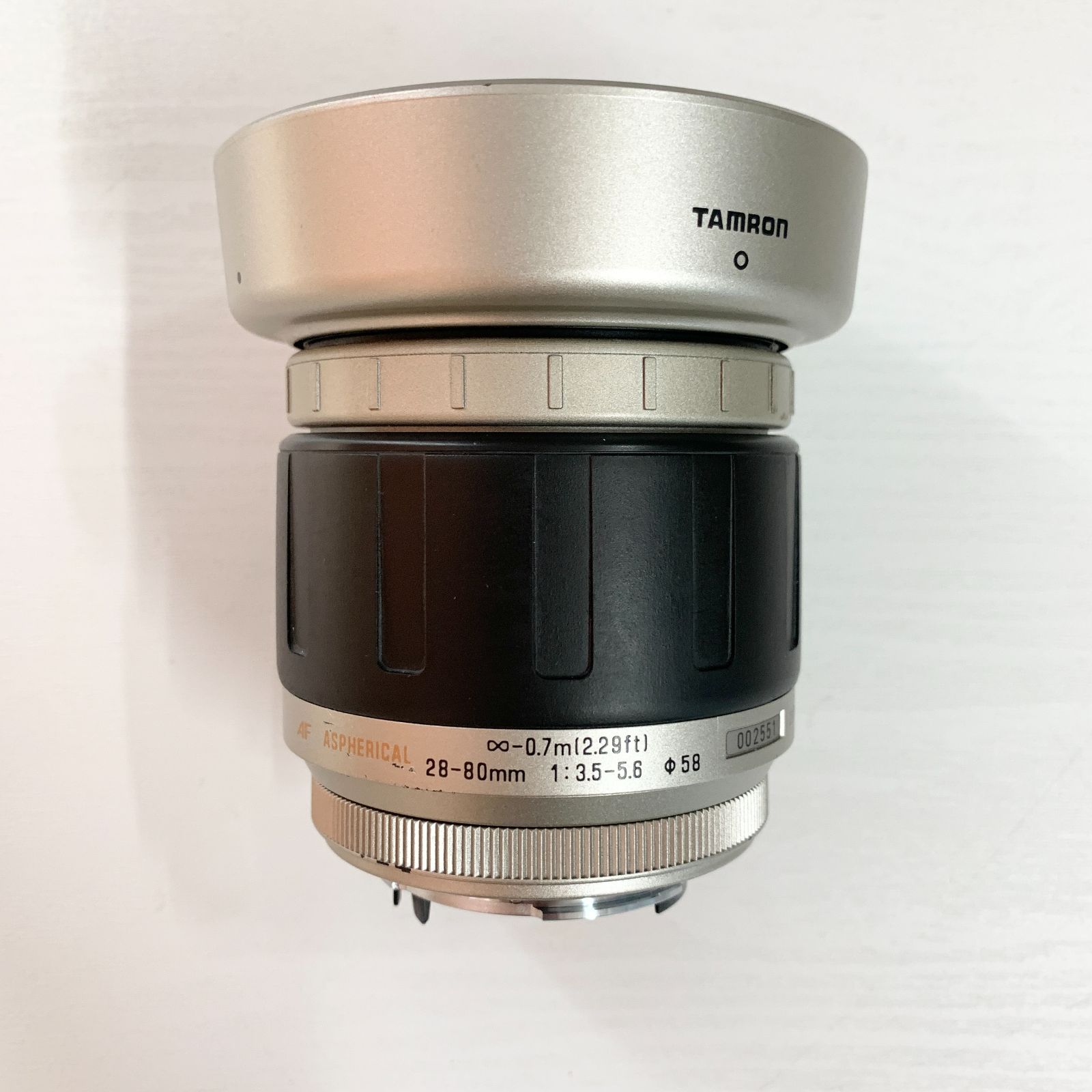 TAMRON タムロン 277D AF28-80mm F3.5-5.6 Aspherical アスフェルカル カメラ ニコンFマウント系 レンズ 広角  中望遠 レンズフード（2C2FH）付き シルバーモデル - メルカリ