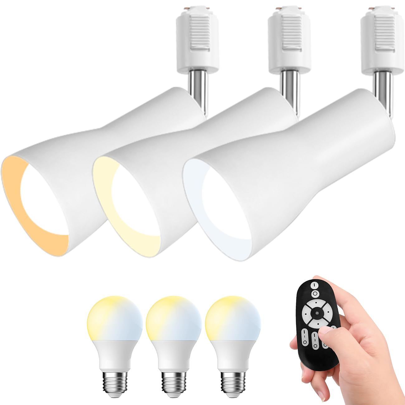 Color:ホワイト Pirlamp ダクトレール用 スポットライト 3個セット