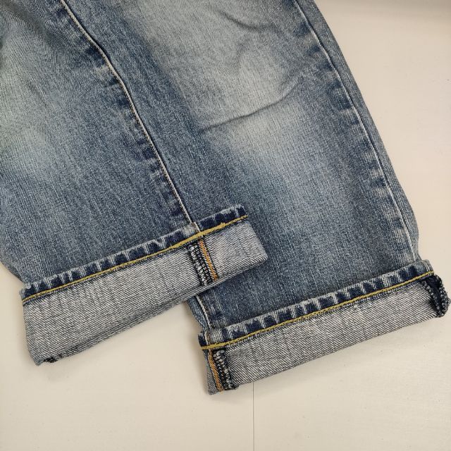 R&D.M.Co- ジーンズ S 加工 セルビッジストレート デニムパンツ ライト  