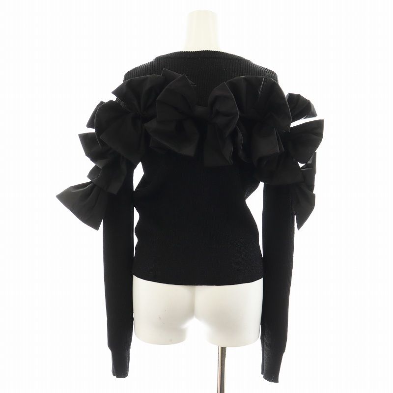 ビビィ Bibiy. NINA RIBBON KNIT ニット セーター 長袖 リボン F 黒  