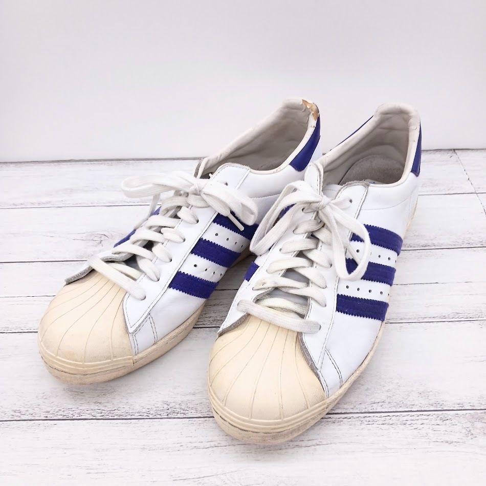 adidas アディダス SUPER STAR 80s スーパースター 復刻 ヴィンテージ G95851 US10 28cm 2013年製 フランス  金ベロ パープル 紫