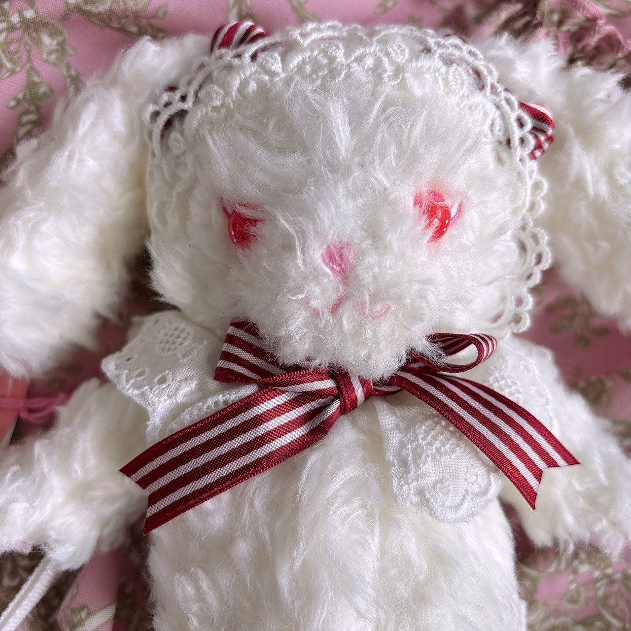 うさくみゃリュック　大　ピンク　パリ刺繍 うさくみゃリュック 大 ピンク パリ刺繍 レアうさくみゃピンク×ピンク