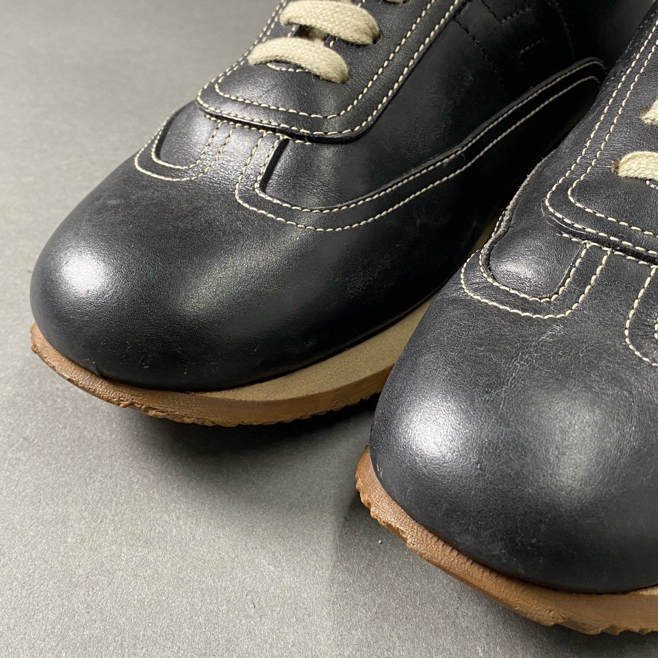 2f13 HERMES エルメス クイック レザースニーカー 40 1/2 ブラック 