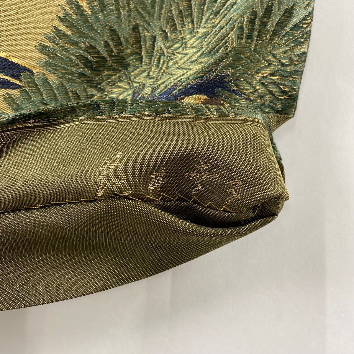 袋帯 美品 名品 花井幸子 落款 松 笹 金糸 箔 金色 六通 正絹