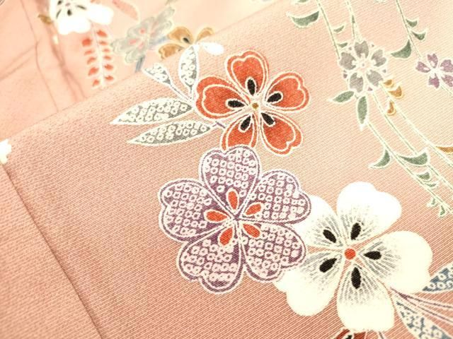 平和屋着物□上質な小紋 舞桜間道 暈し染め 正絹 逸品 未使用