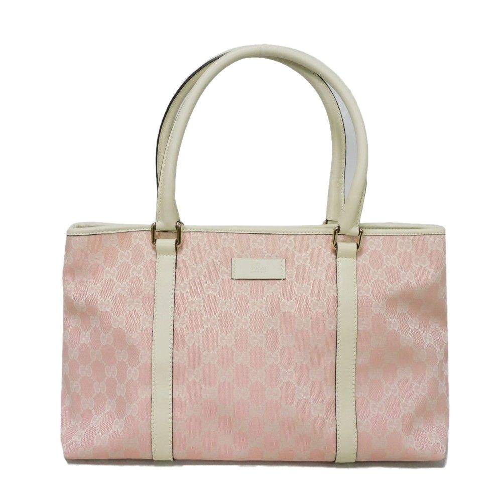 GUCCIGG グッチ GGキャンバス トート レザー パッチ アイボリー バイ 
