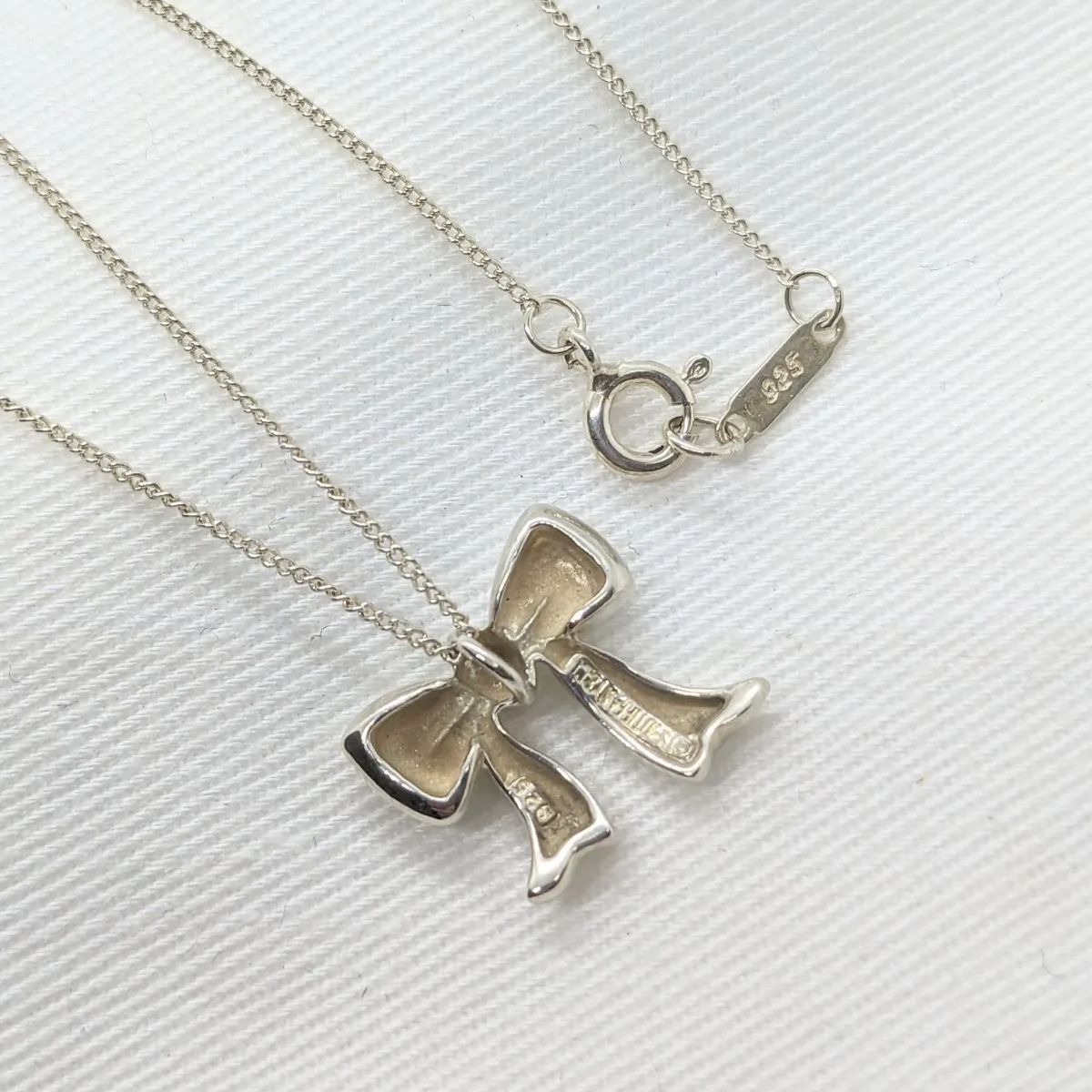 希少 美品 ティファニー TIFFANY シルバー リボン ネックレス