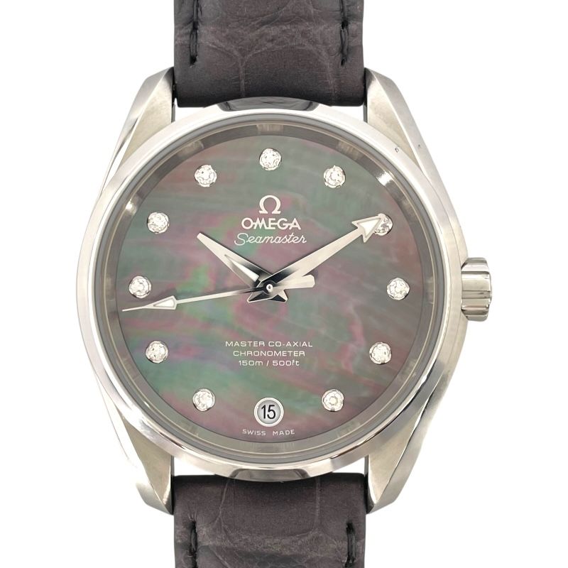 オメガ OMEGA シーマスターアクアテラ150M マスターコーアクシャル クロノメーターブラックシェル 231.13.39.21.57.001 ブラックシェル SS レディース 腕時計
