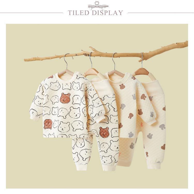  腹巻付きパジャマ ベビー 赤ちゃん 腹巻き付きパジャマ パジャマ 3重 中綿入り キッズ 腹巻付き セットアップ 上下 男の子 女の子 子供服 長袖 シャツ ズボン goudoudou 4478 パジャマ パジャマ バスローブ