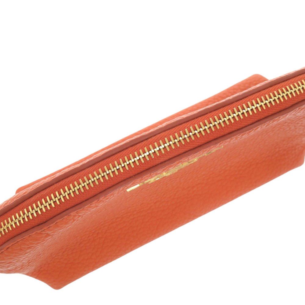 【美品】PRADA ポーチ 美品 プラダ レザー オレンジ ポーチ 化粧ポーチ 0778 PRADA