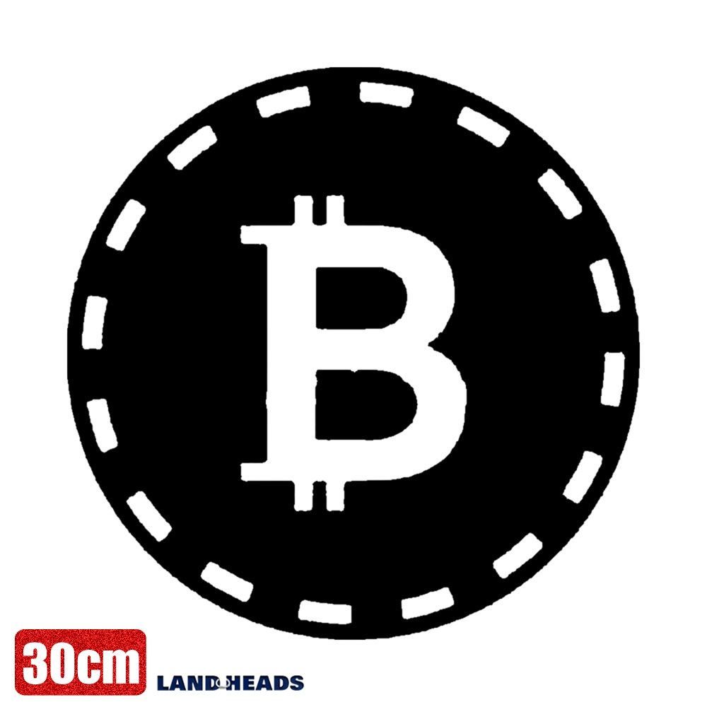 車 ステッカー 30cm ビットコイン 仮想通貨 給油口 おもしろ バイク かっこいい カー用品 かわいい シール おしゃれ 転写式 黒 送料無料