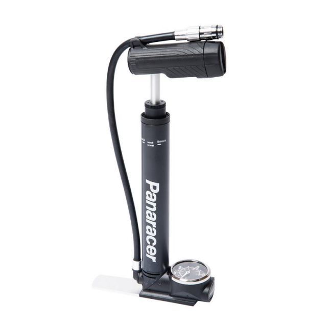 Panaracer パナレーサー 携帯用 可変式ミニフロアポンプ 英・米・仏式バルブ対応 ゲージ付き ブラック